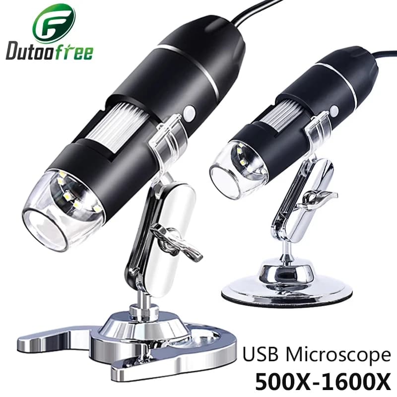 USB Digital Microscope Camera Portable Electron 500X/1000X/1600X For Soldering With 8 LED Magnifier Mobile Phone Repairing