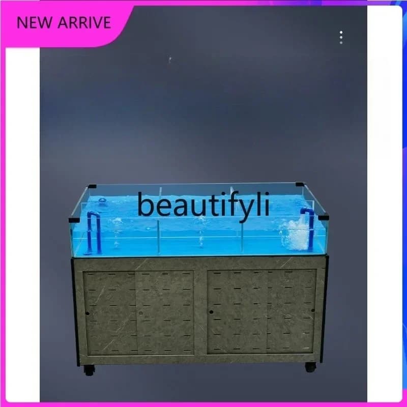 54Seafood fish tank hotel special shellfish crayfish mobile seafood pool commercial refrigeration integration