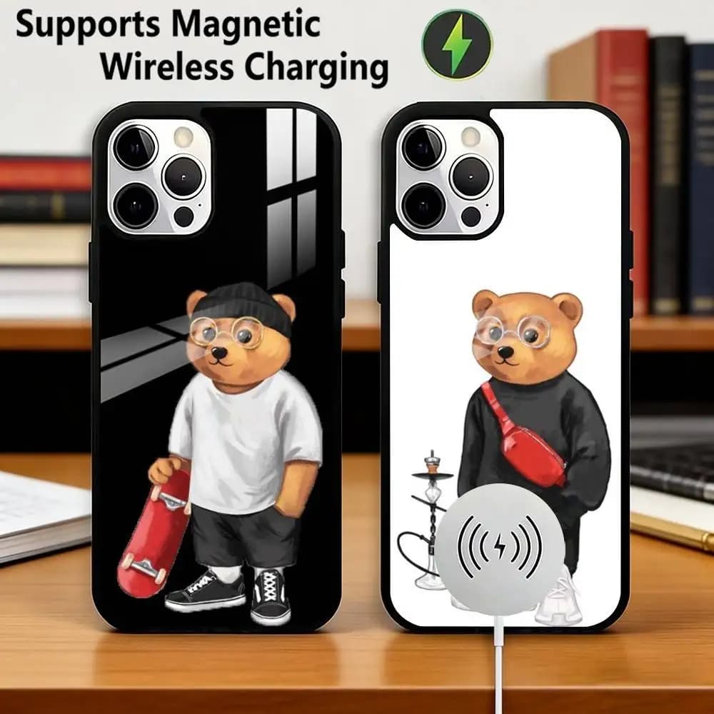Baron Filou B-Bear Cool Phone Case For iPhone17,16,15,14,13,12,11 Plus,Pro Compatible with magnetic wireless charging Gift