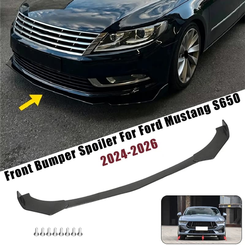 Sport Front Bumper Splitter Spoiler Lip For Ford Mustang S650 2024-2026 5Pcs Adjustable Sectional Car Exterior Tuning Body Kit