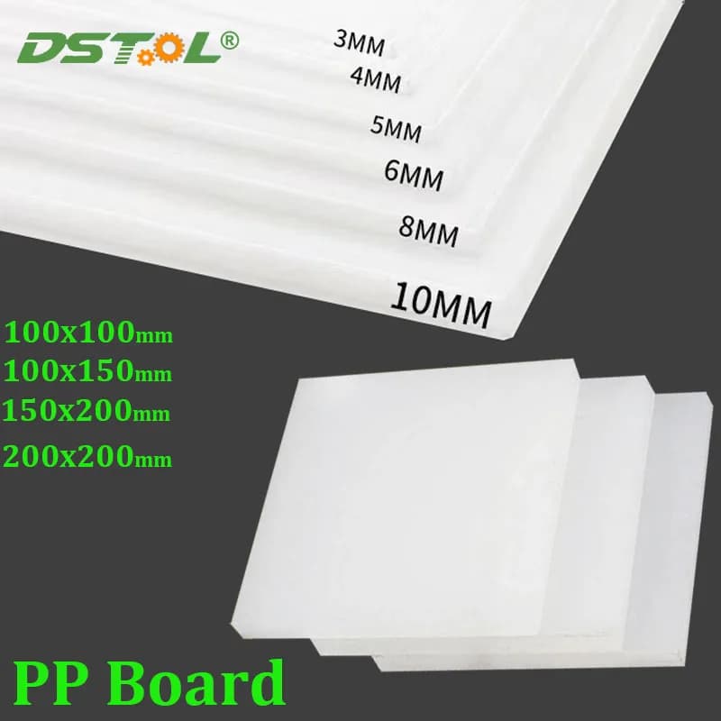 White Polypropylene Board PP Plastic Sheets Plate For DIY Food Grade Punch Pad Waterproof Thickness 3mm 4mm 5mm 6mm 8mm 10mm