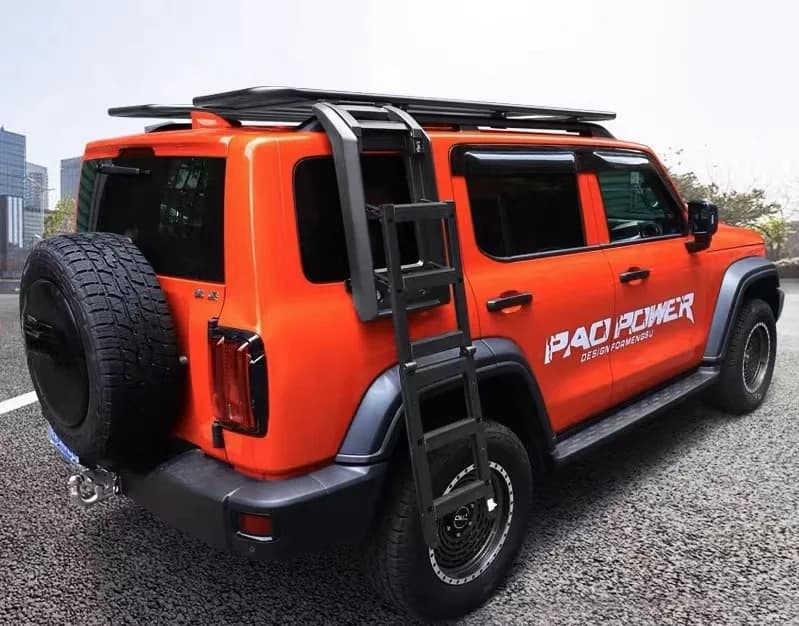 New Tank 300 Roof Luggage Rack Expansion Platform Luggage Frame Aluminum Alloy Ladder Schoolbag Modification Black Easy Install