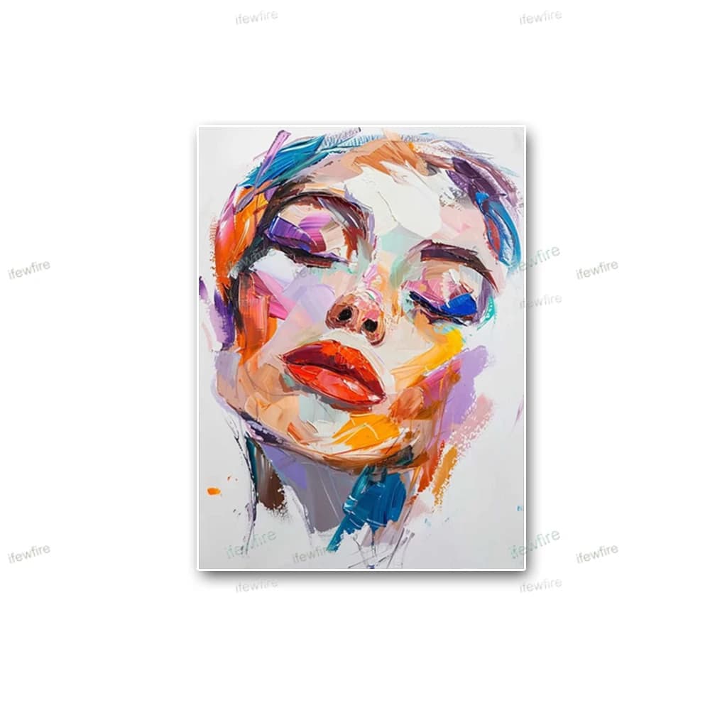 Nordic Home Mural Hand-Painted Abstract Floral Mural Wall Art Oil Paintings On Canvas Picture Decor Living Room Pendant Poster