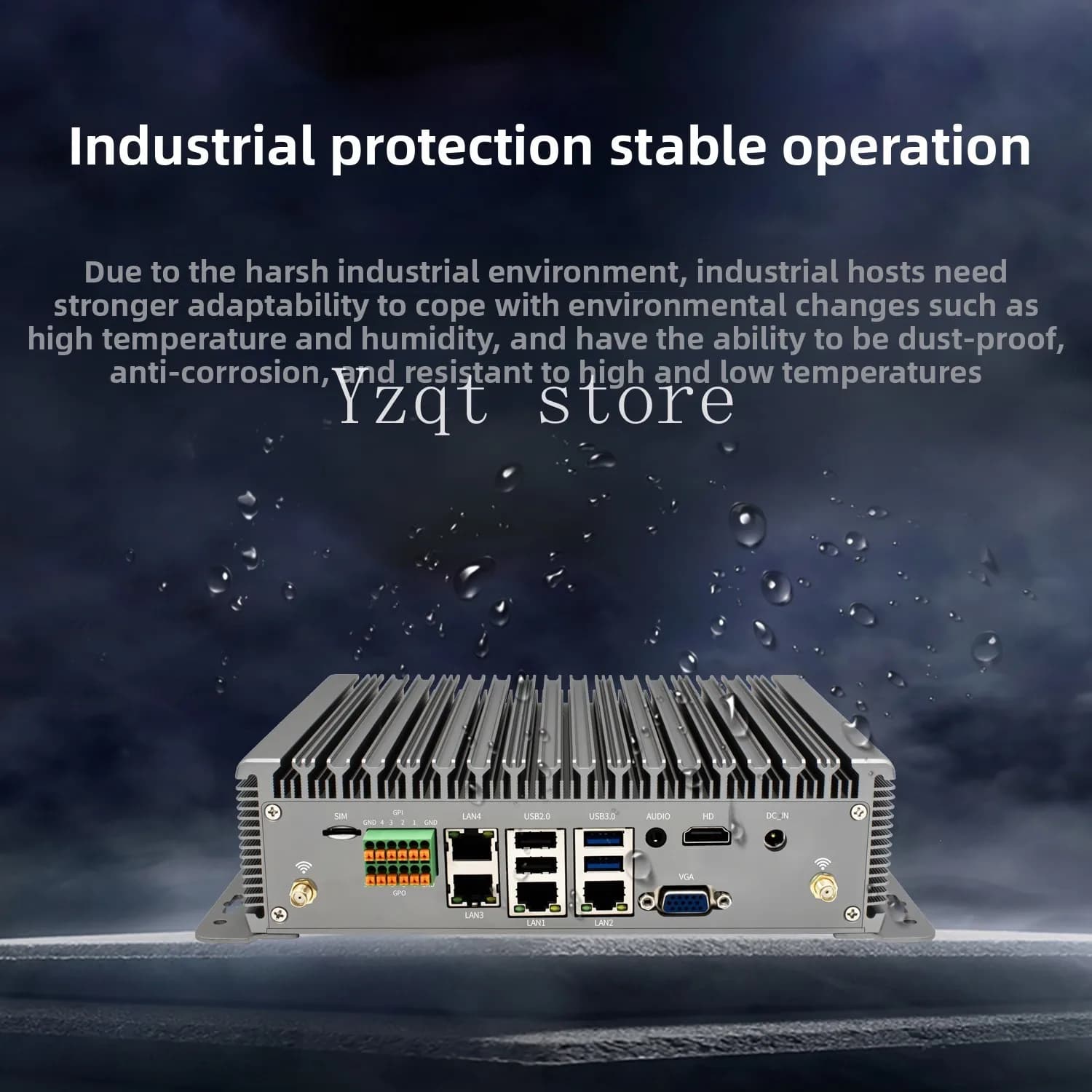Miniature industrial control computer four network ports six com serial port RS485 all-aluminum fully enclosed embedded mini