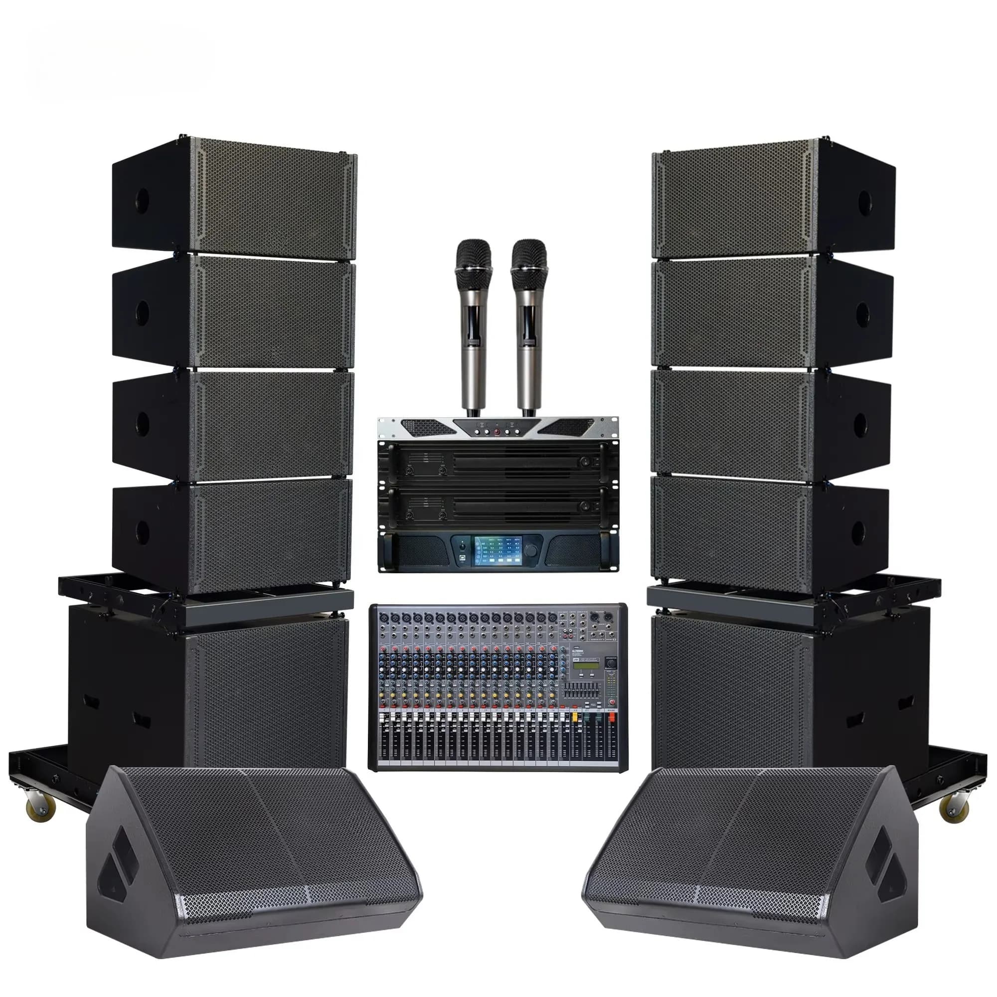 Hot Sound Audio System Double 10 Inch Tweeters Line Array Speakers 18 Inch Subwoofer Waterproof Outdoor Professional Speaker Set