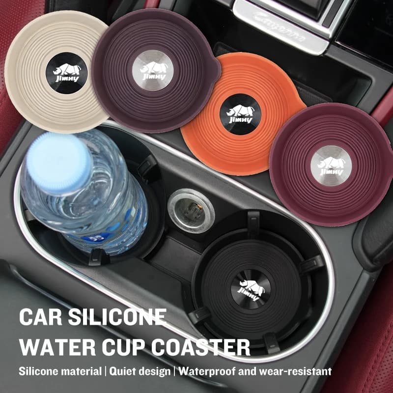 2Pcs Car Silicone Coaster Console Drink Pad Water Cup Mat Accessories For Suzuki Jimny Alto Swift Grand Vitara Ignis DZire Balen