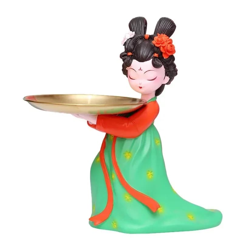 Antique girl tray ornament home creative modern light luxury jewelry