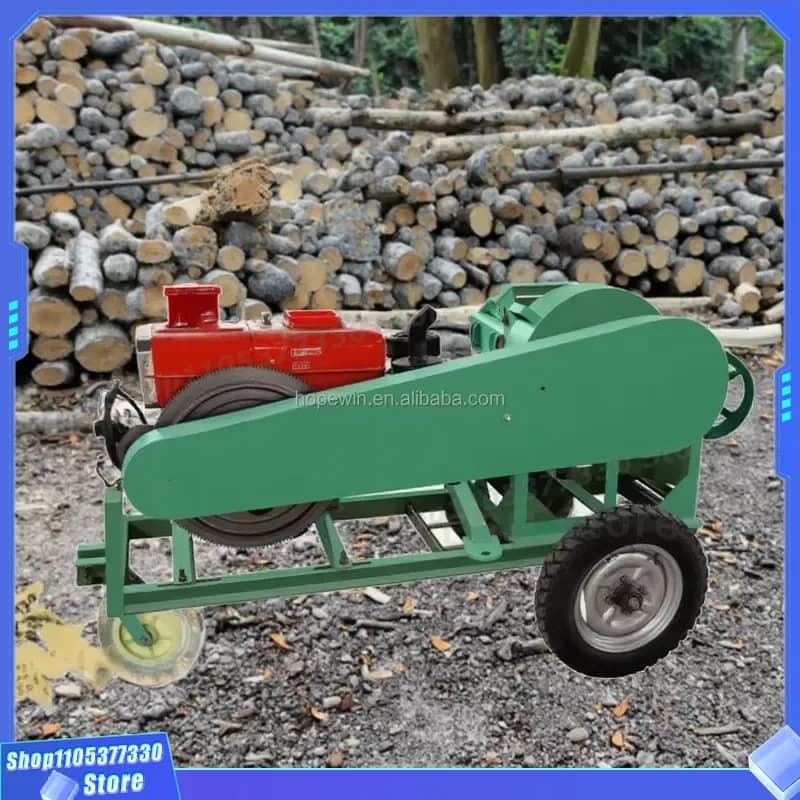 Portable Diesel Wood Chipper 12CM Branch Crusher Agricultural Corn Straw Grinder Machine Fruit Tree Shredder 1T/H Capacity