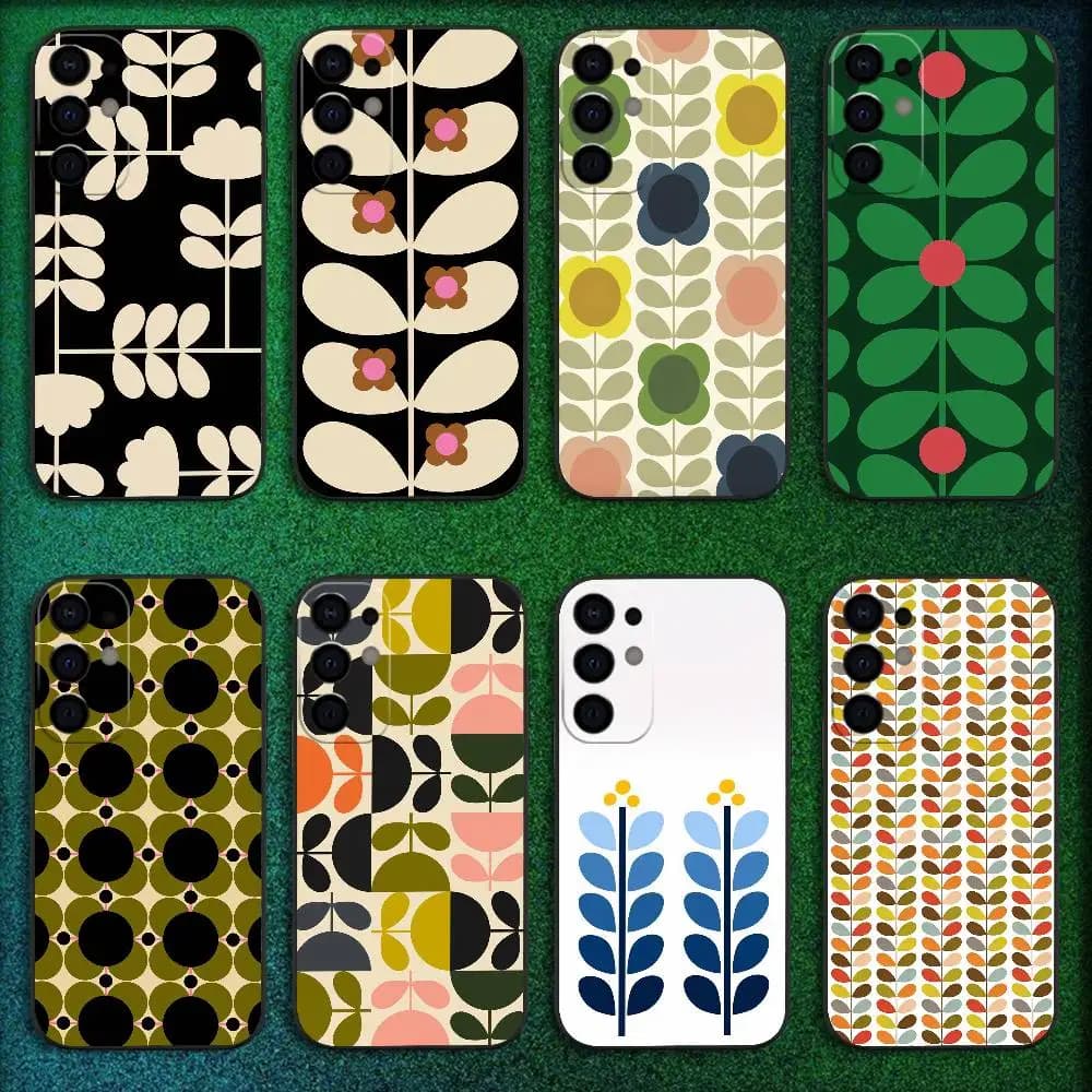 For Multi Stem Orla Kiely Folio Phone Case For Samsung Galaxy S25 S24 S26 S22 S23 S21 S10 5G Fe Ultra Plus Custom Cover