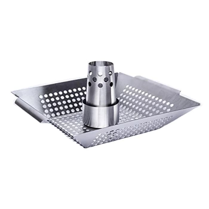 Metal Beer Can Chicken Holder Cooker Stand with Vertical Grilling Rack & Pan Accessory Essential for Outdoor BBQ Cooking