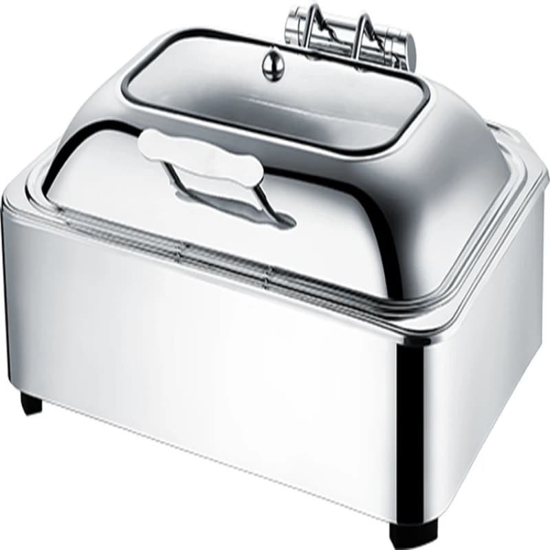 Stainless Steel Buffet Furnace Electric Heating Visual Flip Hotel Tableware Buffet Insulation Furnace