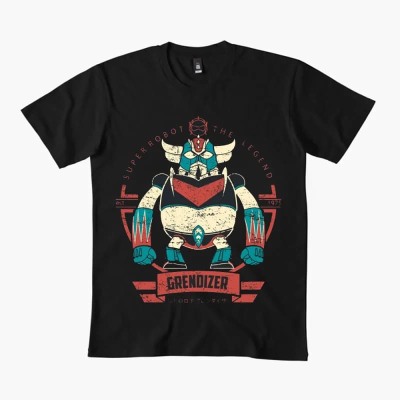 80s Classic manga Mecha Graphic clothes 0405 Grendizer, Japanese Super Robot Anime T-shirt for fans Short-sleeve All size tops