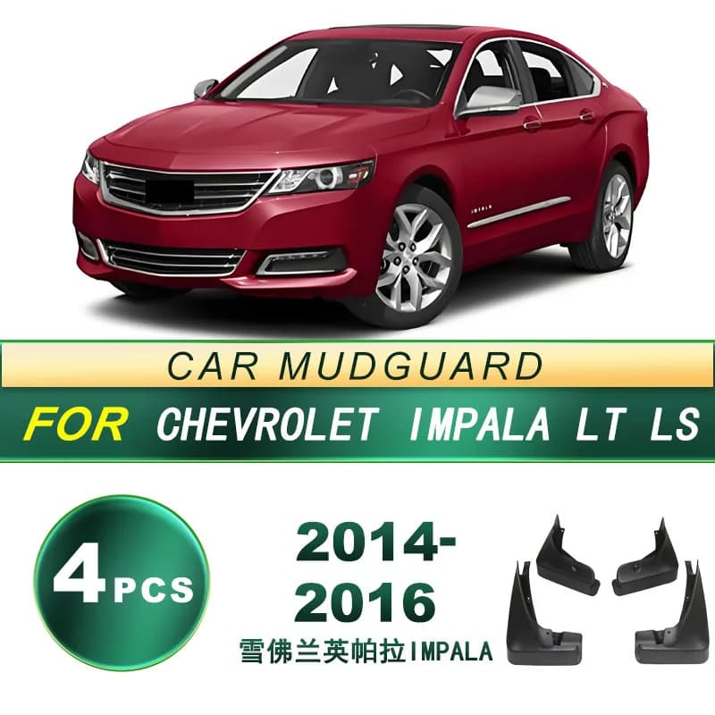 For Chevrolet Impala 2014-2016 Mud Flaps 4Pcs Soft Rubber Splash Guards Full Size Sedan OEM Style Perfect Fit Design