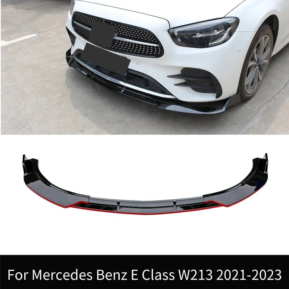 For 2021-2023W213 E260 E300 Mercedes Benz E Class  Front Under Bumper lower Lip Chin Splitter Deflector Body Kits Protector Part