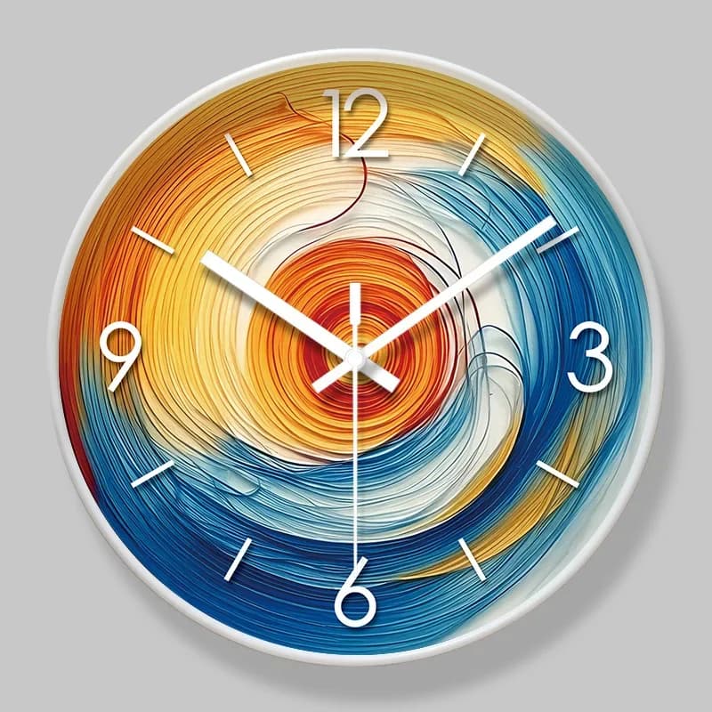 2025 New 10/12/14 Inch Colorful Swirl Abstract Art Wall Clock Living Room Office Modern Creative Home Decor Mute Quartz Clocks