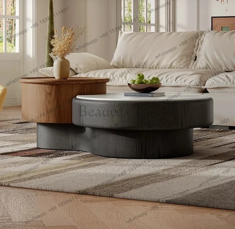 LD Italian minimalist coffee table light luxury high-end small apartment microcrystalline stone coffee table