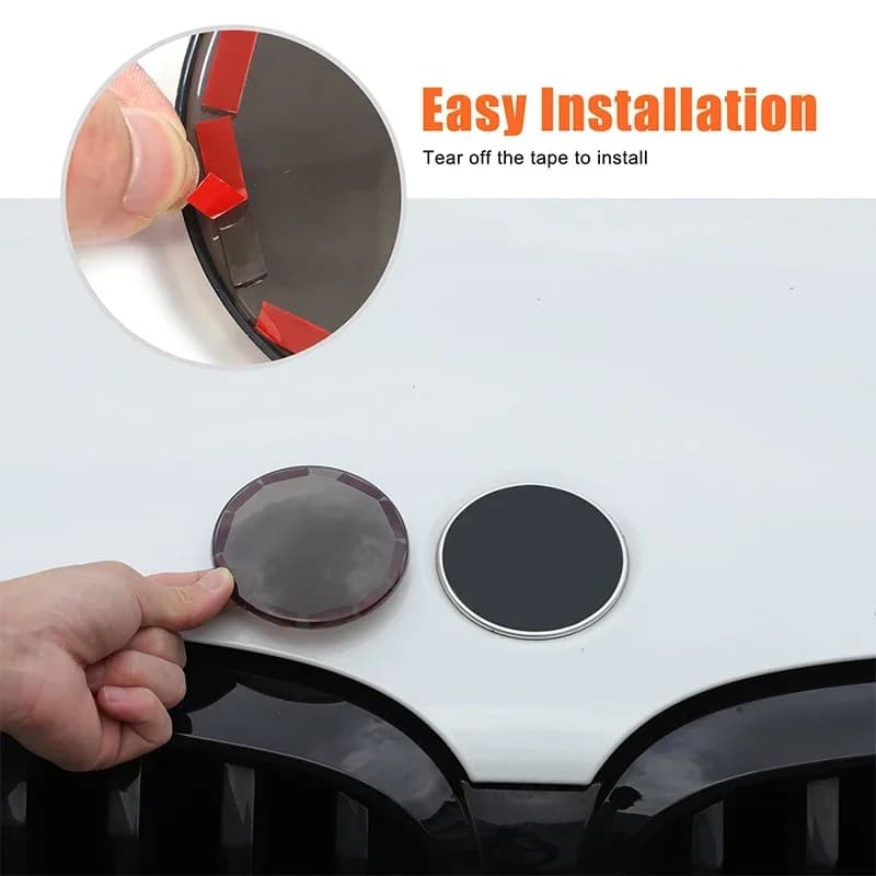 2Pcs ABS Black For BMW 5 Series G60 2024+ X3 G01 2018-2023 Car front and rear logo cover decorative sticker exterior accessories