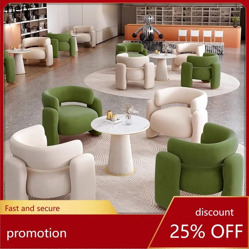 HXL Single Business Rest Area Sofa Light Luxury Reception Negotiation Table and Chair Set