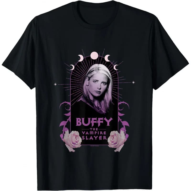Buffy The Vampire Slayer Boho Style Gift t shirt 100% cotton printed tee Crew Neck Short Sleeve Graphic clothes All size tops