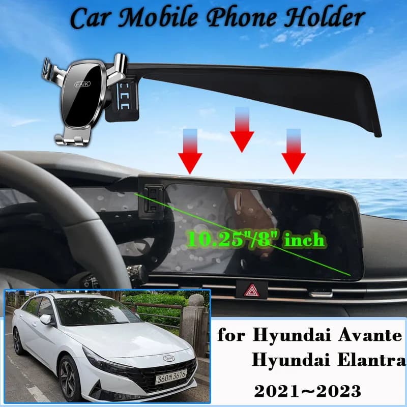 Car Mount for Hyundai Elantra Avante N Line CN7 2021 2022 2023 2024 Mobile Phone Holder GPS Bracket Gravity Stand Accessories