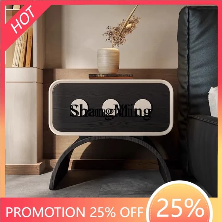 FG good-looking Minimalist Rotating Bedside Table Modern Simple Storage Bedroom High-end Bedside Cabinet