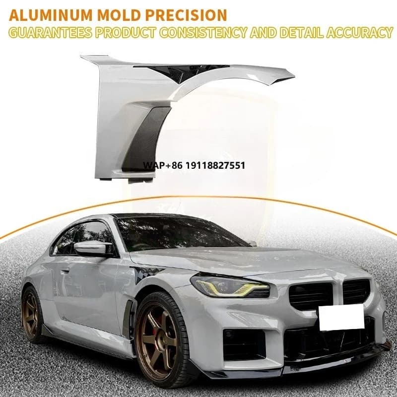 For  2 Series M2 G87 Restyling Alpha N Style Dry Carbon Fiber Side Front Fenders