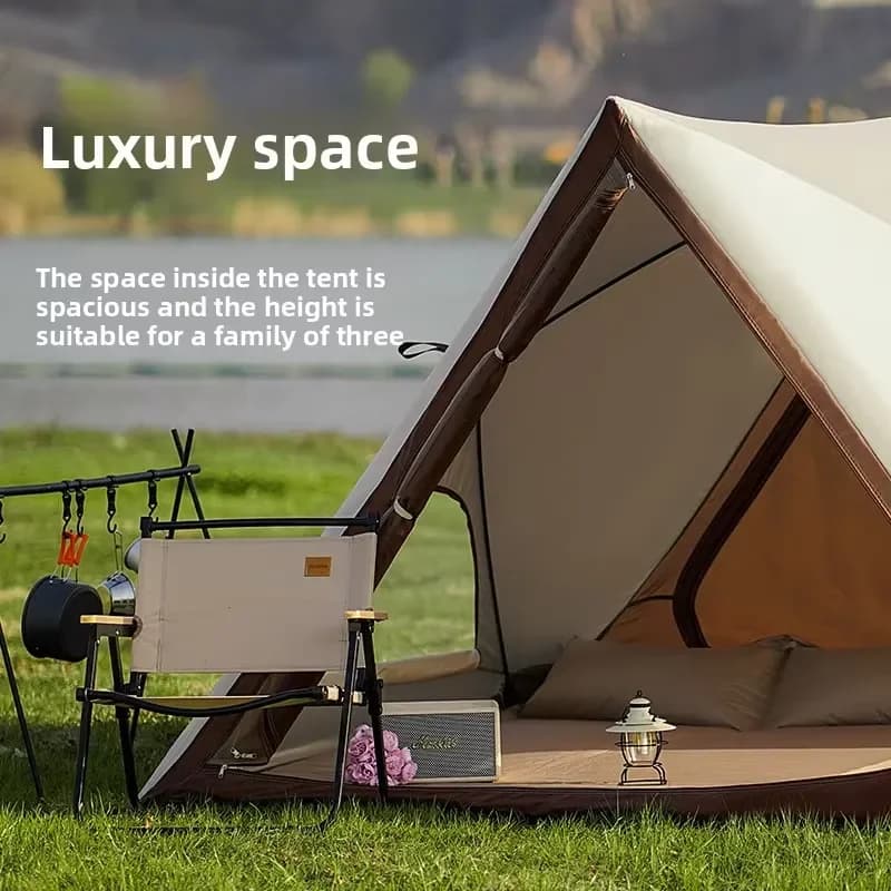 Automatic Instant-Setup Pyramid Tent Outdoor Portable Camping Gear Parks Campgrounds Beaches Sunshade Four Seasons Oxford