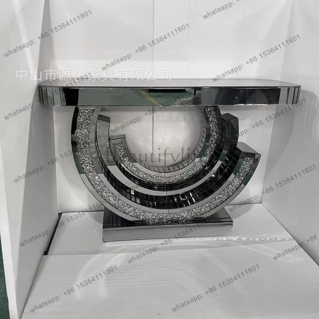 Mirror entrance table, gray mirror entrance table, new entrance cabinet, living room corridor storage modern