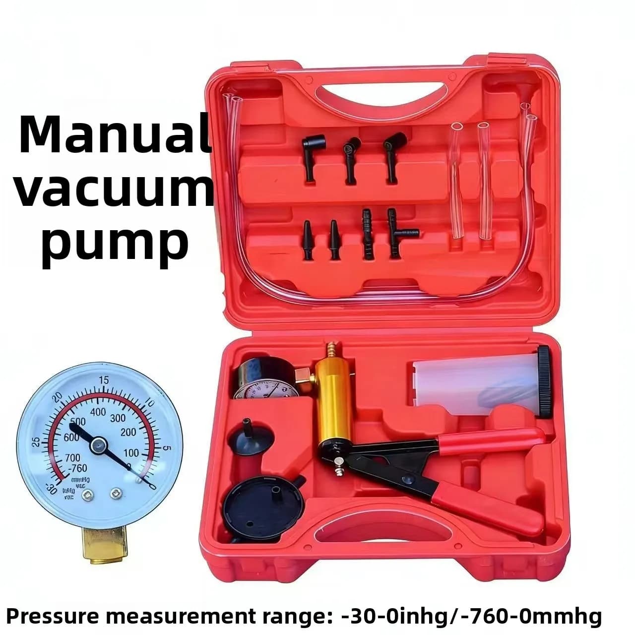 Car Manual Vacuum Pump Tool Kit Brake Bleeder Set Automotive Hand Vacuum Pump Tester