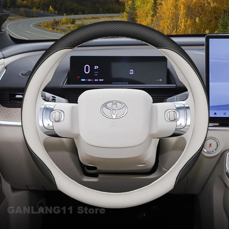 Leather Car Steering Wheel Cover For Toyota RAV4 Corolla Cross Camry Yaris Cross Sienna 2025 Covers For Covers Auto Accessories