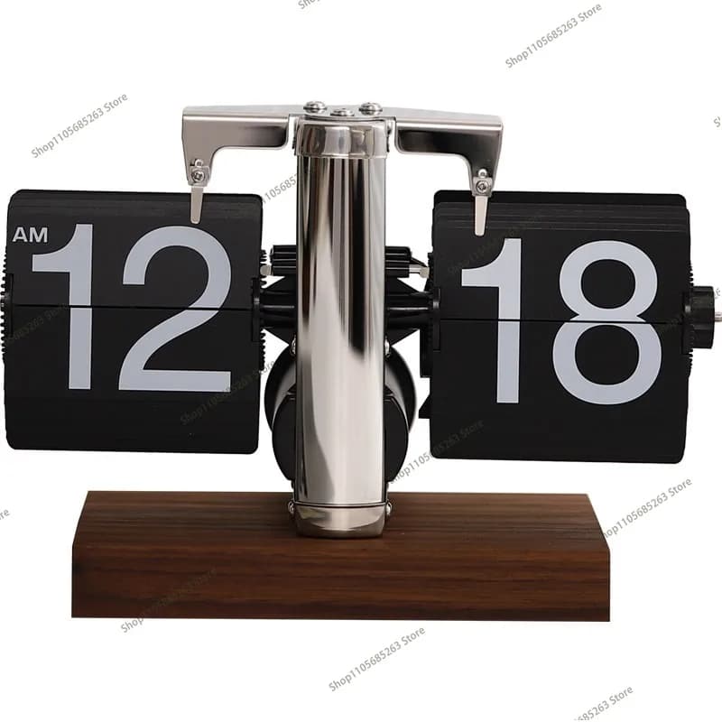 Automatic page turning clock desktop ornament retro mechanical watch pendulum desktop digital clock creative decoration