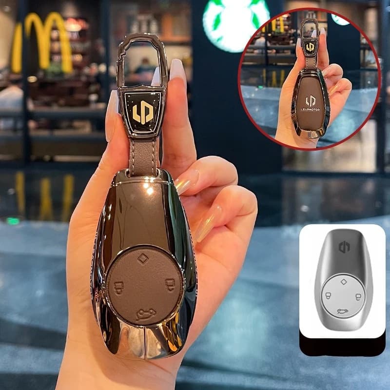 Zinc Alloy Car Key Case Cover Shell Protector Fob Holder for Leapmotor T03 S01 C01 C11 Old Model 2019 2020 2021 Accessories