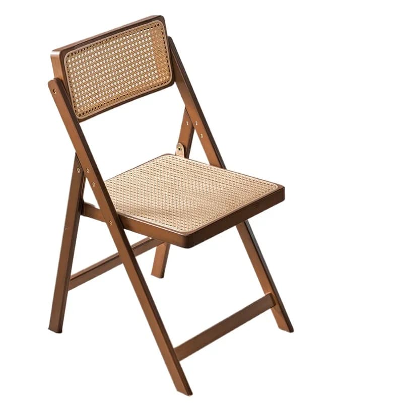 Simple homestay modern wood folding dining chair with casual backrest for family furniture in the living room or dining room