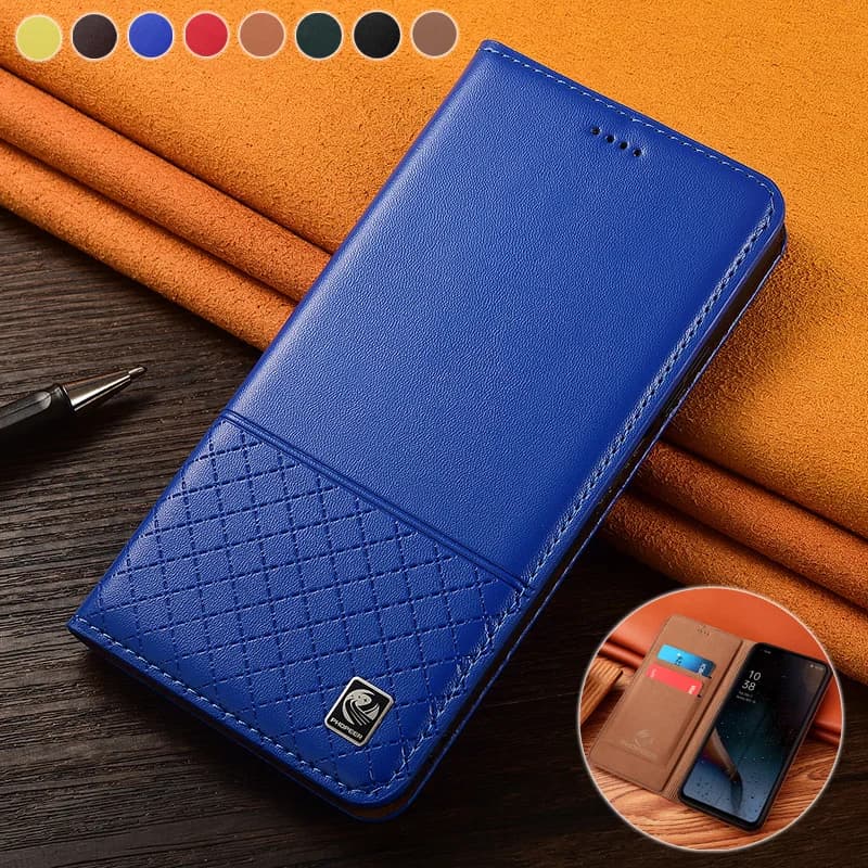 Genuine Leather Flip Case For Huawei Nova 14 14i 15 Pro Ultra Lite Phone Cover Card Cases Napa Below Grid Handmade