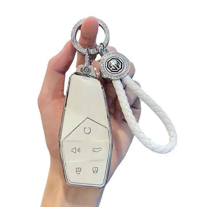 Car Key Case Fob for MG One 2022 2023 2024 Remote Protection Cover Bag Shell Keychain Housing Ring Holder Interior Accessories