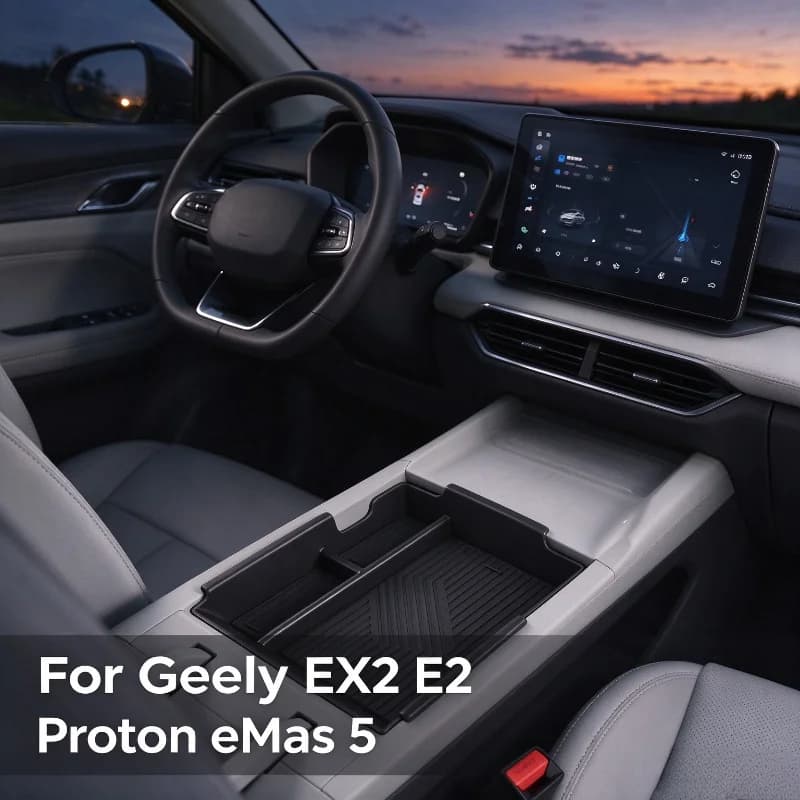 Armrest Storage Box For Geely EX2 E2 Proton eMas 5 2026 2025 Accessories Anti-Slip Waterproof Shock-Absorbing Stain-Resistant