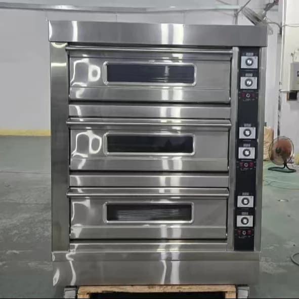 Professional 3 Deck 6 Tray Electric Industrial Pizza Bakery Oven With Motor 19.8kW Power For Commercial Food Processing