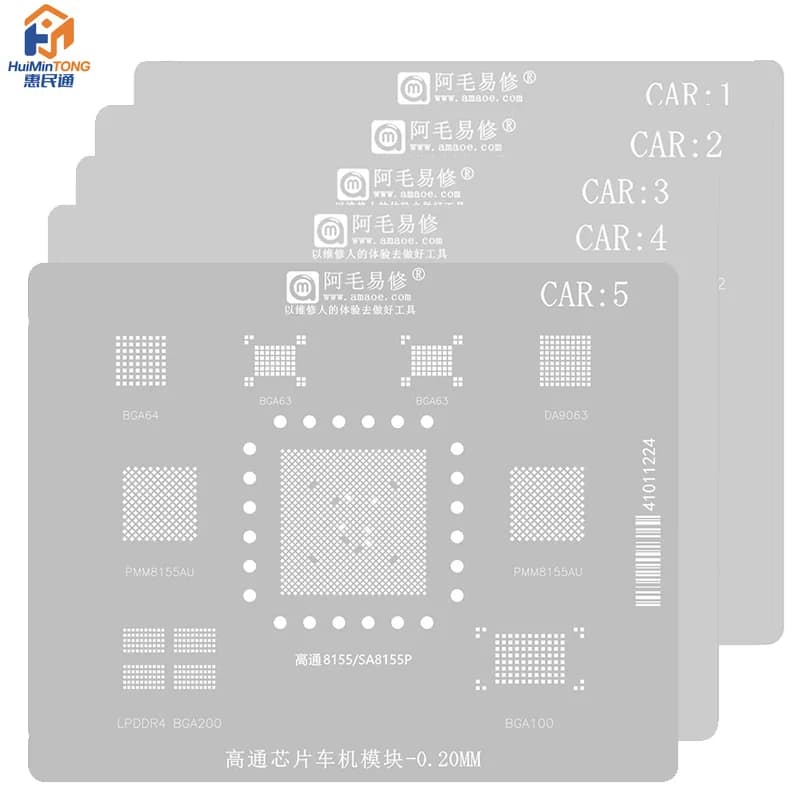 Amaoe Automotive Car Audio BGA Tin Planting Reballing Stencil Computer Board Chip DDR CPU MB86R12 G24066 5432AAANQ1 CV25AX26