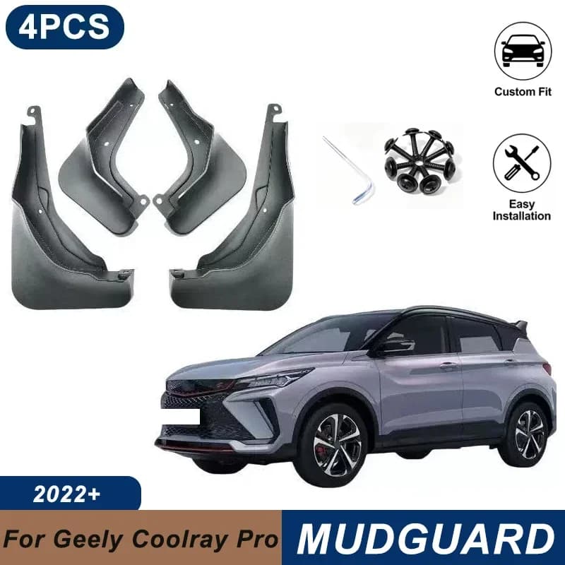4PCS Car Mud Flaps For Geely Coolray Pro 2023-2026 Waterproof Anti-Splash Fender Mudguards Auto Exterior Accessories