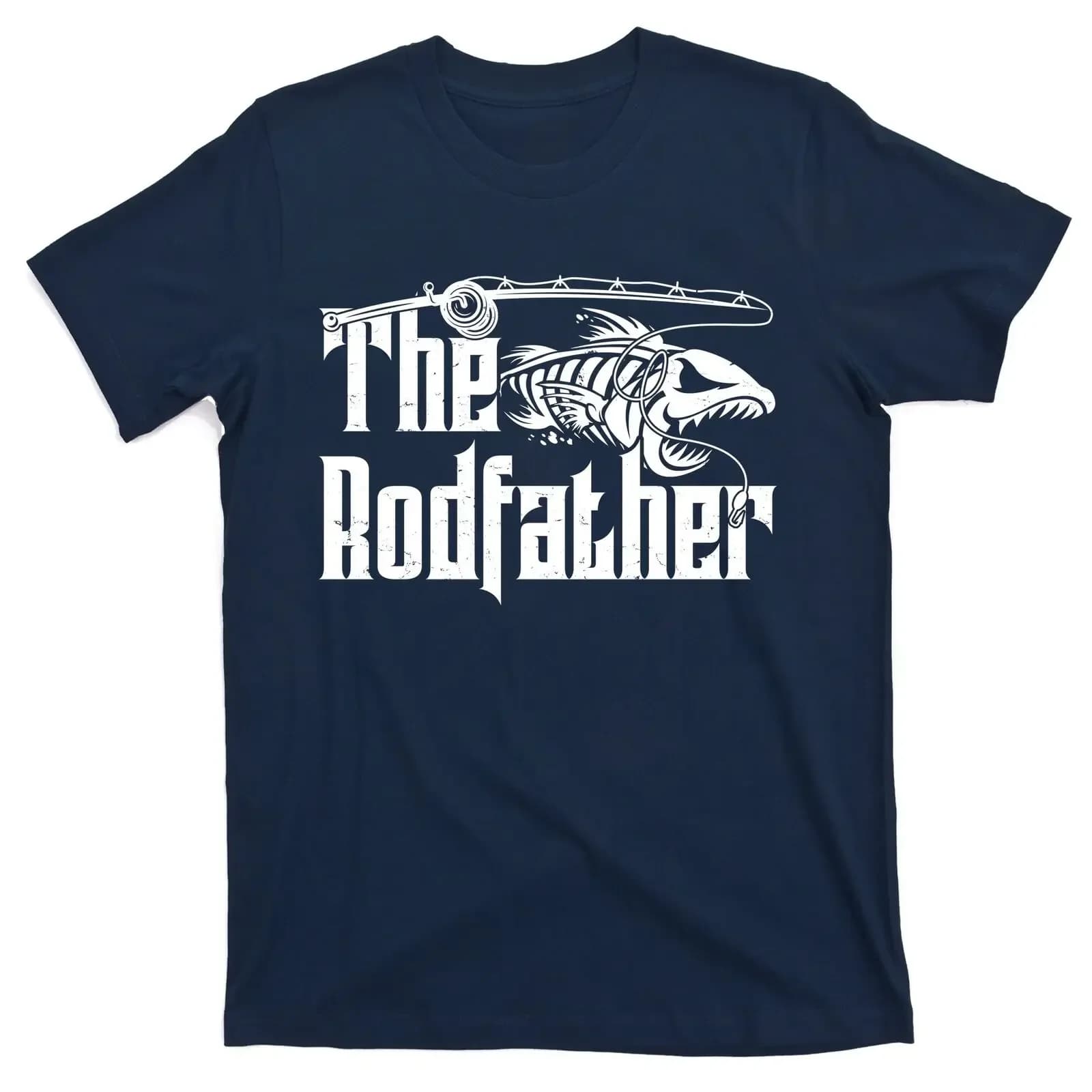 Funny The Rodfather FIshing T-Shirt Men's 100% Cotton Casual T-shirts Loose Top Size S-3XL