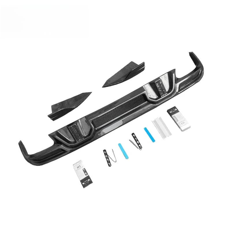 Carbon fiber lighted rear lip bumper rear shovel tail lip diffuser