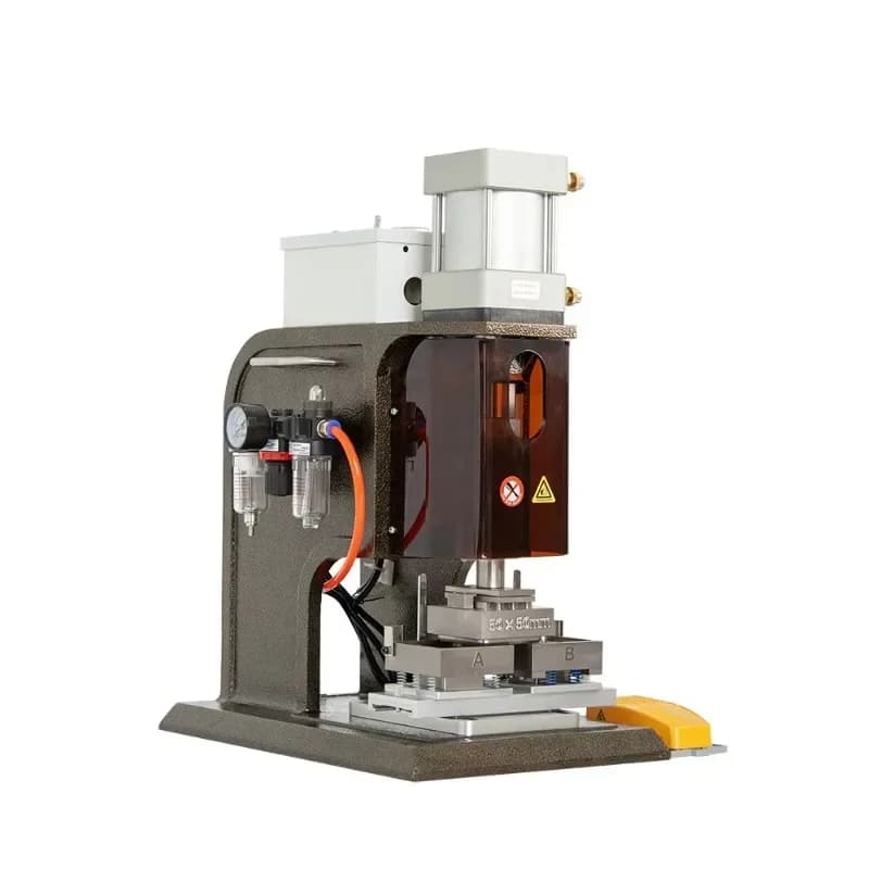 High quality corner 50x50mm pneumatic refrigerator magnet button making machine