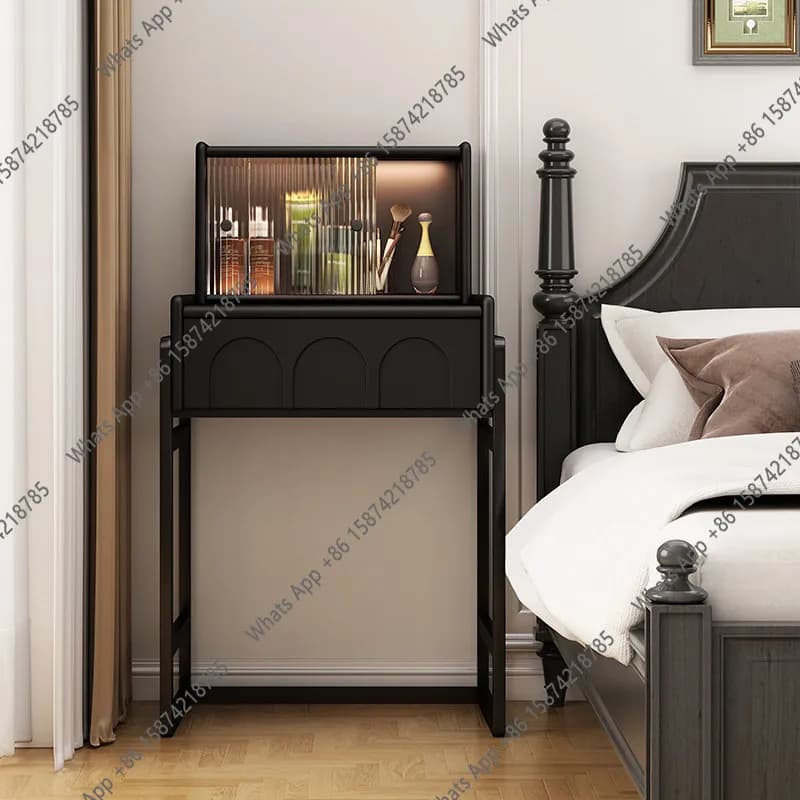 K Table Light Luxury Simple Master Bedroom Solid Wood Small Apartment Chest Integrated Bay Window Household Dresser Makeup