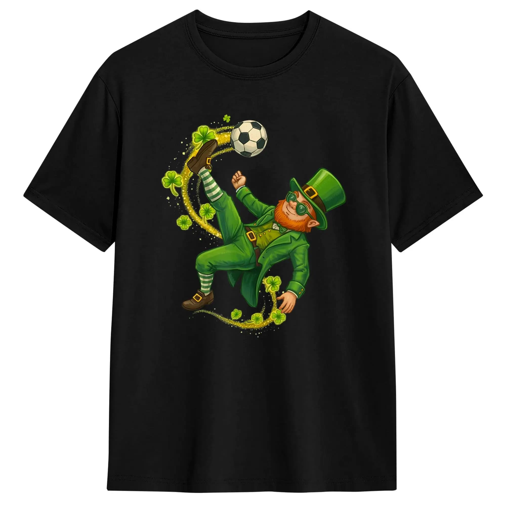 Vintage T Shirt Beach Soccer St Patricks Day Leprechaun Saint Patricks Fashion T-Shirts Cotton Tshirt for Male Design Clothing