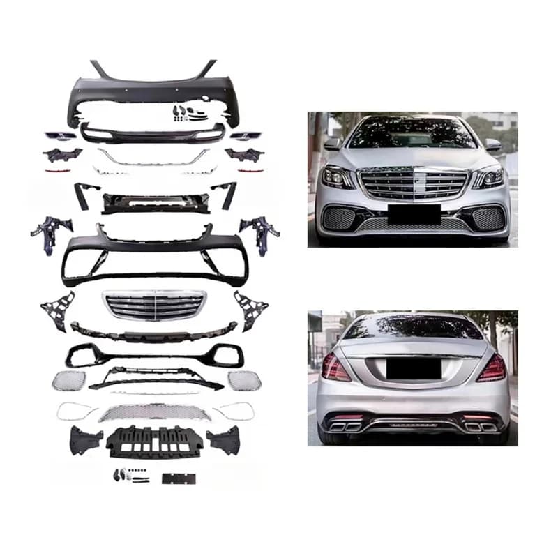 High Quality S65 Style Bolt On Body Kit Fit for W222 2014-2017 Front Rear Bumper Fog Light Exterior Tuning Parts