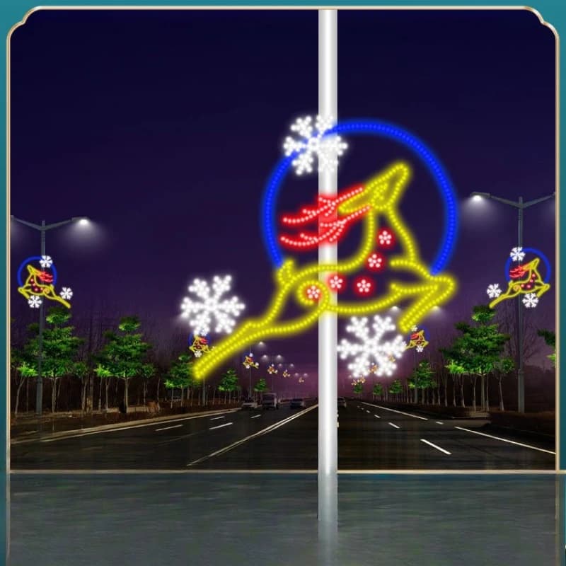 LED street light pole, decorative modeling light, outdoor road decorative landscape light, acrylic lantern Chinese knot