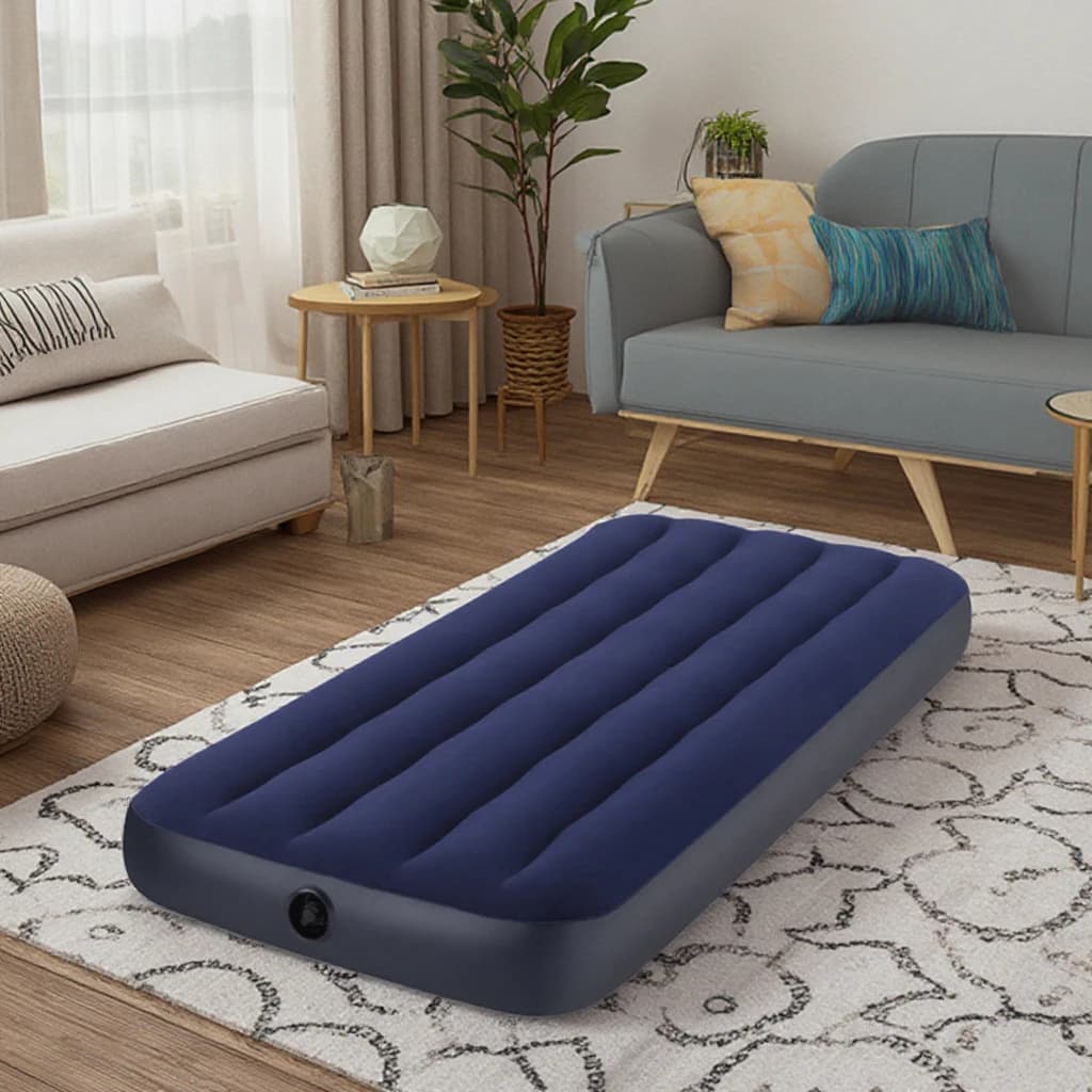 INTEX 64756 76cm Blue Cot Dura-beam Classic downy Airbed Foldable Sleep Camping Inflatable Air Mattresses 2.26 Kg