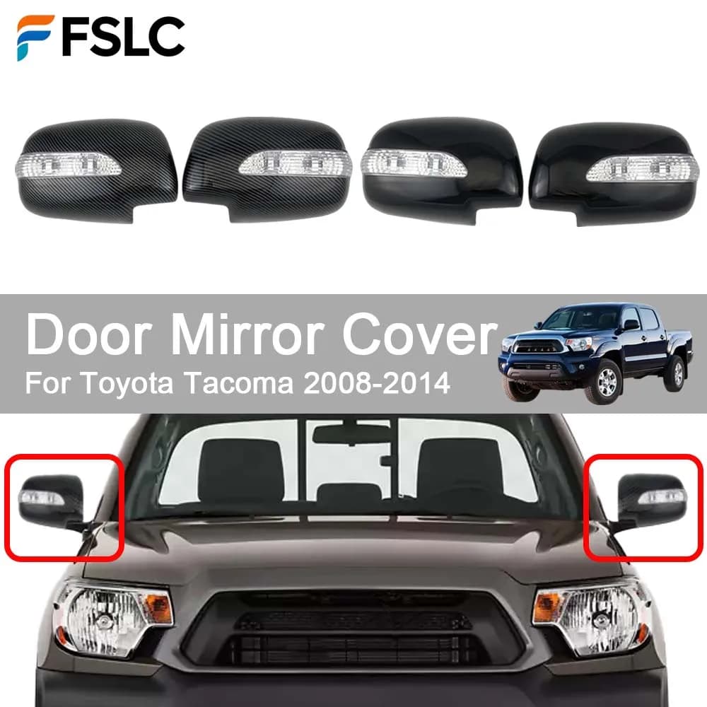 Car Rearview Accessories Door Mirror Cover With LED Light for Toyota Tacoma 2008-2014 Car Stickers Styling Decoration Upgrade