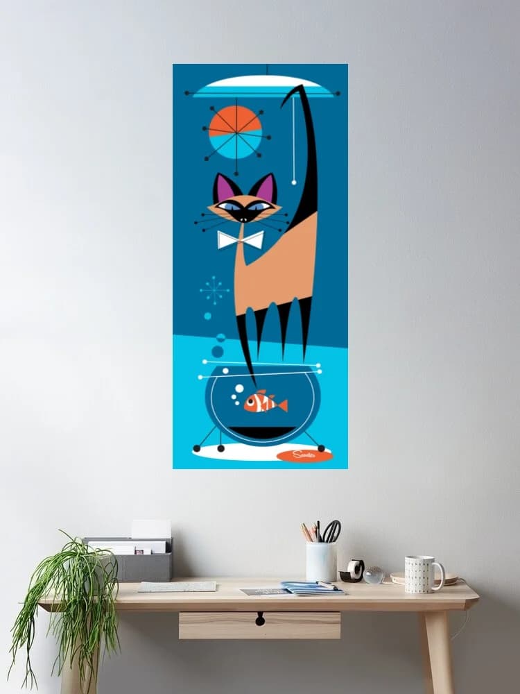 Art Scooter That Darn Cat Photo Canvas POSTER ,Home Decor Wall art painting