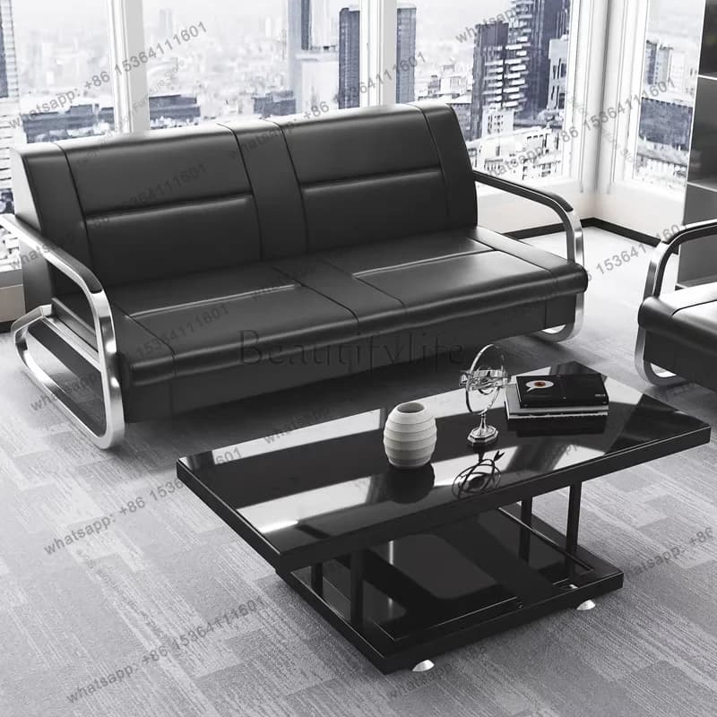 Factory Direct Sales Nordic Minimalist Style Office Sofa Business Reception Meeting Rest Area Iron Art Simple Sofa Set Office Fu